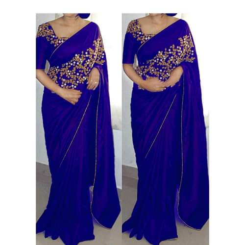 ইন্ডিয়ান জর্জেট শাড়ি ব্লাউজ পিস সহ