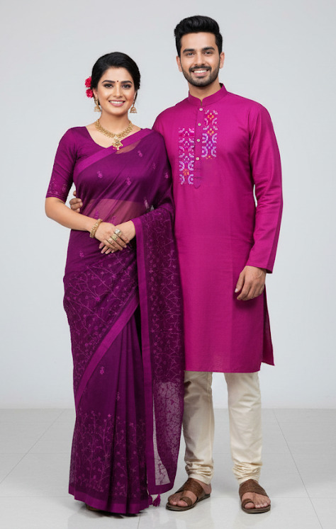 Premium Sharee Panjabi Couple Dress